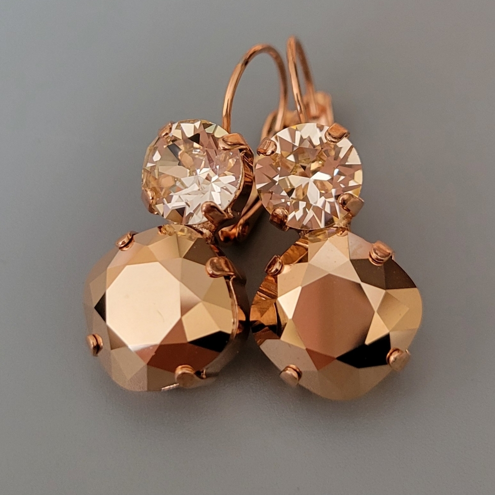 Austrian Crystal Earrings in Rose Gold Plating